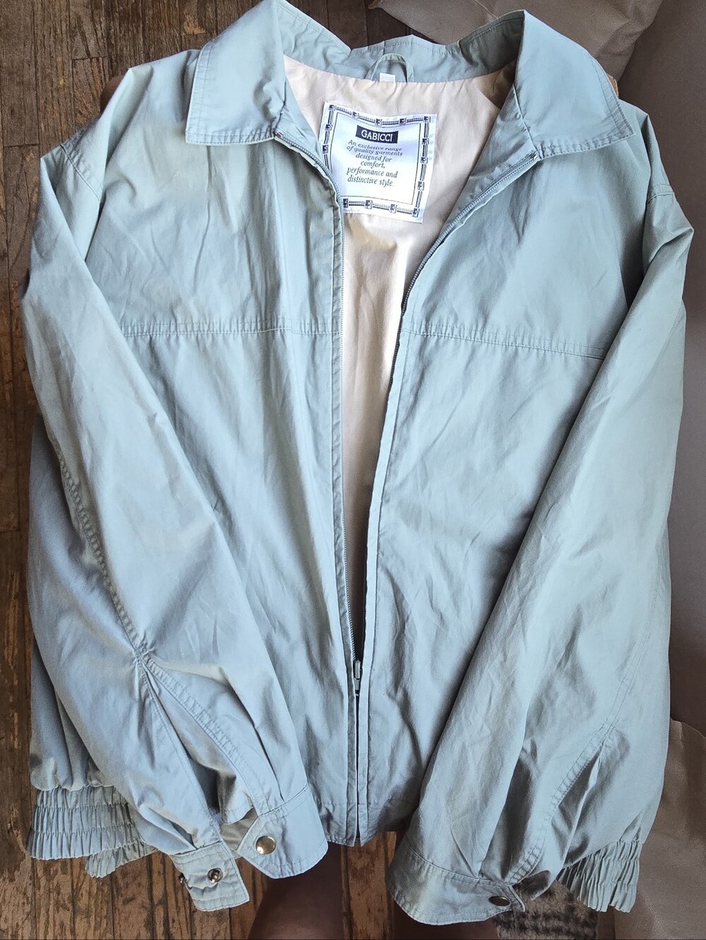 VTG Gabicci Light Blue Windbreaker Bomber Jacket Casuals 80s 90s Retro L